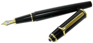 Cartier Diabolo Black Composite Gold Trim Fountain Pen Medium nib 