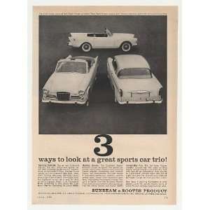 1960 Sunbeam Alpine Rapier Convertible Coupe DeSport Print Ad:  