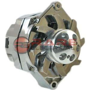 New Chrome 110amp Gm Style Alternator with Single Groove Billet Pulley 