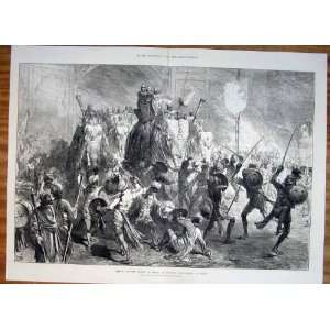  Prince Wales India Jeypore War Dance Nagas 1876 Print 