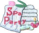girl SPA PARTY Towels Fun Patches Badges Crests GUIDES/SCOUTS Iron On 