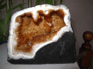 TOP 16.43lb VERY RARE CATHEDRAL CITRINE GEODE W/ DEEP BOTTOM Brazil 