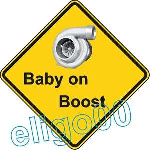 warning sticker BABY ON BOOST FUNNY decal window car  