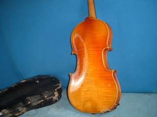 Vintage Full Size VIOLIN W/case Project parts for string instrument no 