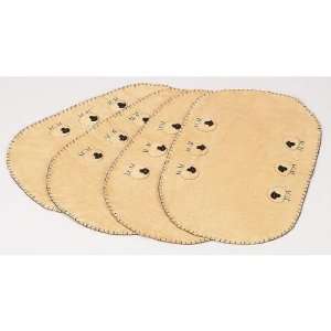   Placemats with Blanket Stitch Edge and Primitive Standing Sheep