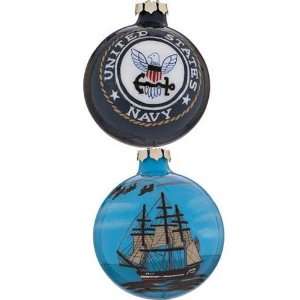  United States Navy Glass Ball Christmas Ornament: Home 