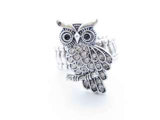 Owl Crystal Fashion Stretch Ring Jewelry Sorority  
