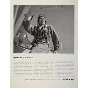  1943 WWII Ad Boeing PT 17 Kaydet Trainer Airplane Pilot 