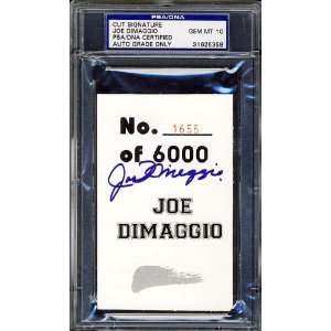   Signed DiMaggio Picture   CUT GRADED PSA DNA 10 HOF