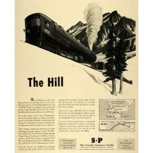  Ad Southern Pacific Railway Train Travel WWII Donner Pass Railroad 