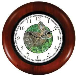  Bunny Rabbit Wooden Wall Clock by WatchBuddy Timepieces (Cherry 