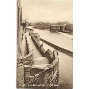 1920s Vintage Postcard The Wall from Bridge Gate in Chester England UK