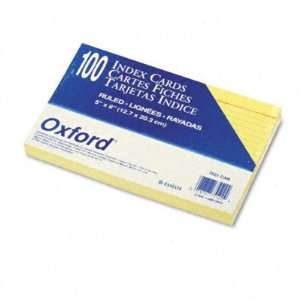  Ruled Index Cards   5 x 8, Canary, 100 per Pack(sold in 