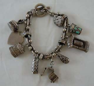 Vintage Sterling Silver Charm Bracelet  