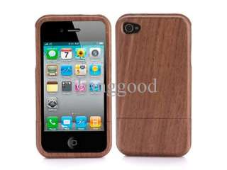 For iPhone 4 4S 4G Real Genuine Natural Black Walnut Wood Wooden Hard 
