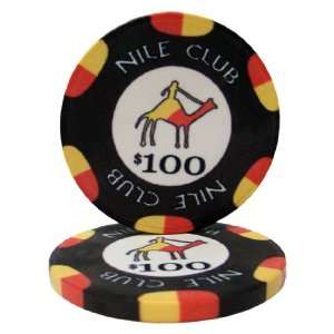  25 $100 Nile Club 10 Gram Ceramic Casino Quality Poker 
