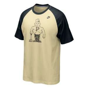   Gold Nike Raglan Vault Logo Tri Blend T Shirt
