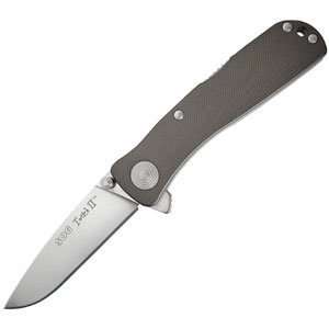 SOG Specialty Knives Twitch II, Graphite Checkered Handle, Plain 