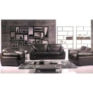   : 3pc Contemporary Modern Leather Sofa Set #AM 313 DC: Home & Kitchen