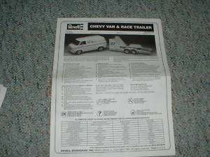 Revell 1/24 Chevy Van Race Trailer Instructions  