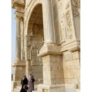  Moslem Women and Arch of Septimus Severus, Leptis Magna 