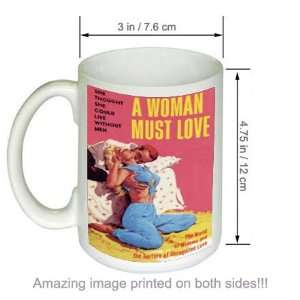  A Woman Must Love Retro Pulp Cover Art Vintage COFFEE MUG 