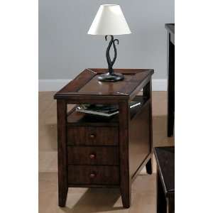   Series Steel Top Insert Chairside in Chestnut Brown Furniture & Decor