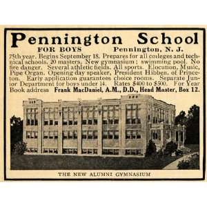  1912 Ad Pennington School Boys Alumni Gymnasium Sports 