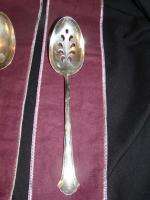 Towle Chippendale Sterling Silver Flatware 3 Serving Spoons, 1 Slotted 