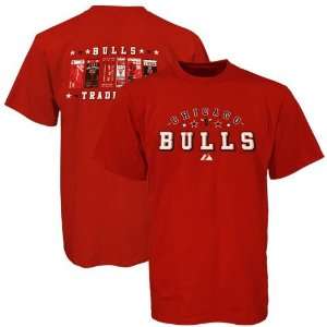  Majestic Chicago Bulls Red Ticket History T shirt Sports 