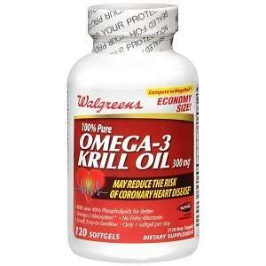 Walgreens Omega 3 Krill Oil 300 Mg Softgels, 120 ea 
