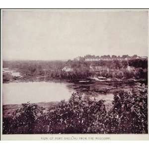  1893 Print Old Military Fort Snelling Mississippi River 