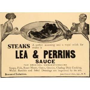   Sons Steaks Lea & Perrins Sauce   Original Print Ad