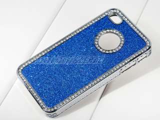   Glitter Bling Rhinestone Chrome Hard Case Cover F iPhone 4 4S 4G