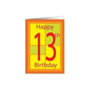  Modern Orange Happy 13th Birthday Card: Toys & Games