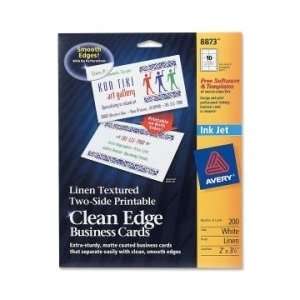  Avery Clean Edge Inkjet Business Card   White   AVE8873 