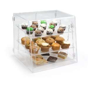 Clear Acrylic Pastry Case with 3 Removable Shelves, Front and Rear 