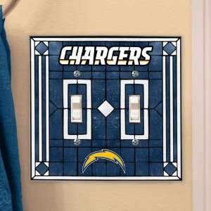   Diego Chargers Art Glass Lightswitch Cover (Double): Sports & Outdoors