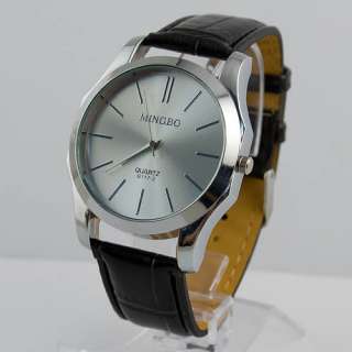 Simple Classic Fashion Boy Mens Wrist Watch Leatheroid Bank Watches 