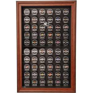  San Jose Sharks 60 Puck Cabinet Style Display Case, Brown 