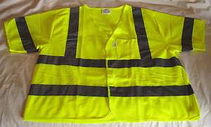 Reflective Safety Vest   ANSI Class 3  XXL   Bright Yellow   High 