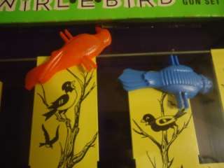 Vintage Twirl E Bird Toy Target & Gun Set by Ohio Art and Dart Game 
