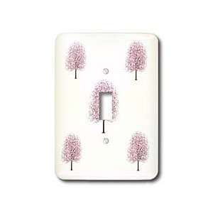 Florene Decorative   5 Pink Cherry Blossom Trees   Light Switch Covers 