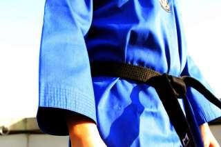 Moospo]Korea TaeKwonDo TKD uniforms BLUE DOBOK for Master 100~190 