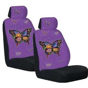  Front Low Back Car Truck SUV Colorful Butterfly Seat 