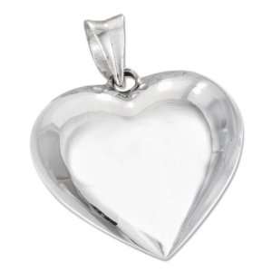  Sterling Silver High Polish Puffed Heart Pendant.: Jewelry