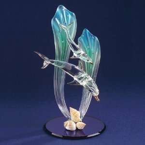  Dolphin & Baby Glass Figurine Jewelry