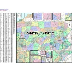  2010 State Series 5 Digit Zip Code Wall Maps   Pick your 