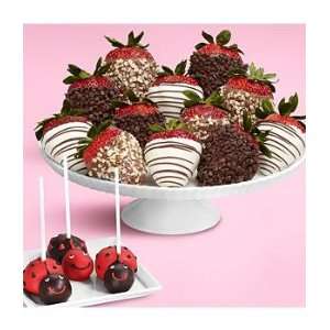Love Bug Cake Pops & Full Dozen Gourmet Dipped Fancy Berries  