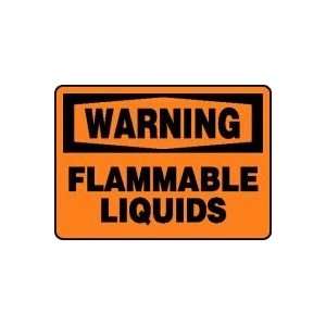  WARNING FLAMMABLE LIQUIDS Sign   10 x 14 Adhesive Vinyl 